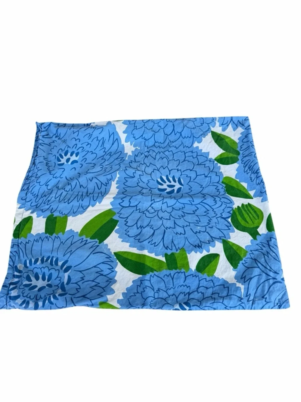 Crate & Barrel Marimekko Primavera 4-Piece Twin Sheet Set Blue Floral Cotton GUC